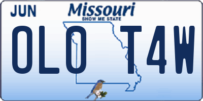 MO license plate OL0T4W