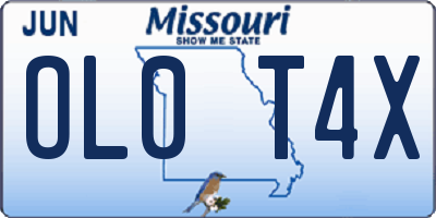 MO license plate OL0T4X