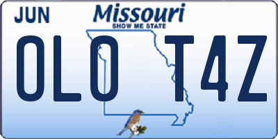 MO license plate OL0T4Z