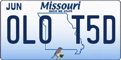 MO license plate OL0T5D