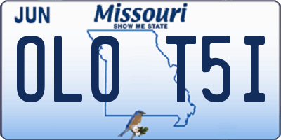 MO license plate OL0T5I