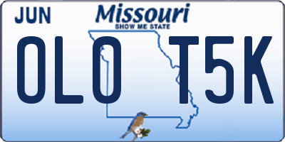 MO license plate OL0T5K