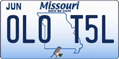 MO license plate OL0T5L