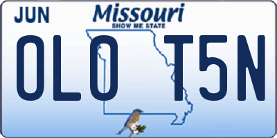 MO license plate OL0T5N