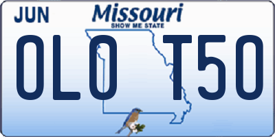 MO license plate OL0T5O