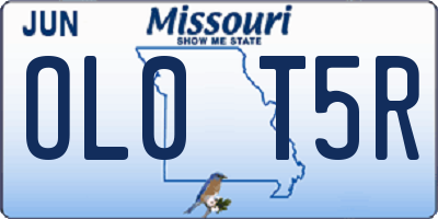 MO license plate OL0T5R