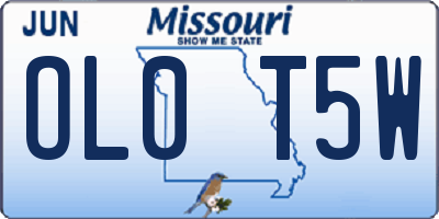 MO license plate OL0T5W