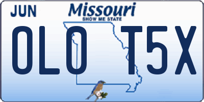 MO license plate OL0T5X