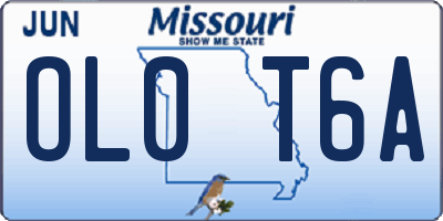 MO license plate OL0T6A