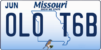 MO license plate OL0T6B