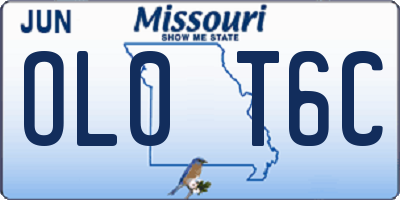 MO license plate OL0T6C