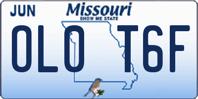 MO license plate OL0T6F