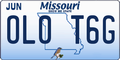 MO license plate OL0T6G