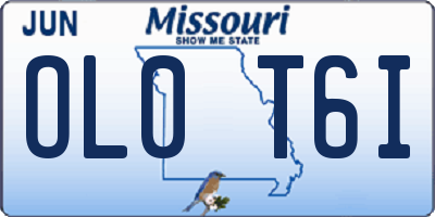 MO license plate OL0T6I