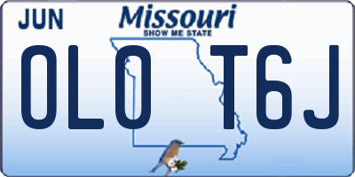 MO license plate OL0T6J
