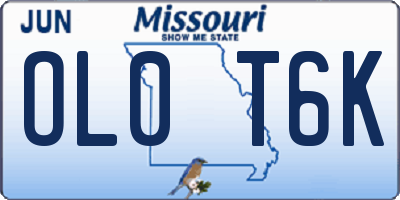 MO license plate OL0T6K