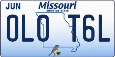 MO license plate OL0T6L