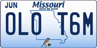 MO license plate OL0T6M