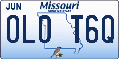 MO license plate OL0T6Q