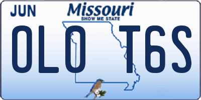 MO license plate OL0T6S