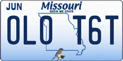 MO license plate OL0T6T