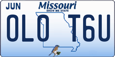 MO license plate OL0T6U