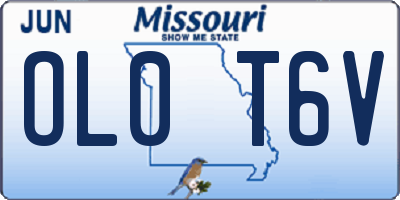 MO license plate OL0T6V