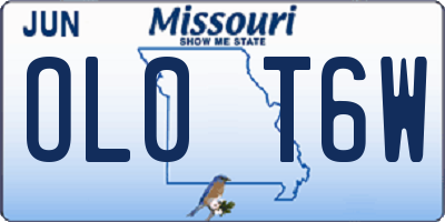 MO license plate OL0T6W