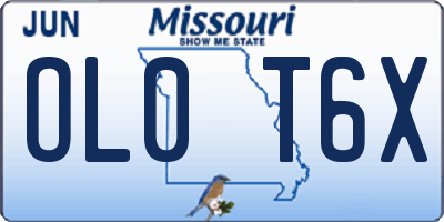 MO license plate OL0T6X