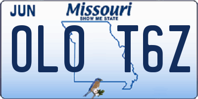 MO license plate OL0T6Z