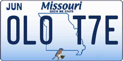 MO license plate OL0T7E