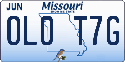 MO license plate OL0T7G