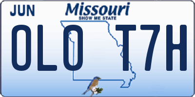 MO license plate OL0T7H