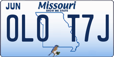 MO license plate OL0T7J