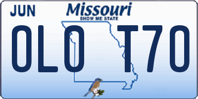 MO license plate OL0T7O