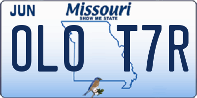 MO license plate OL0T7R