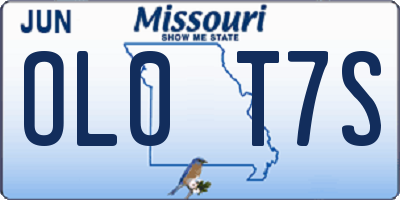 MO license plate OL0T7S