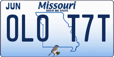 MO license plate OL0T7T
