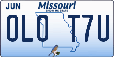 MO license plate OL0T7U