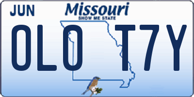 MO license plate OL0T7Y