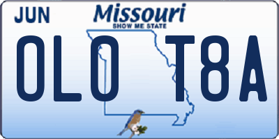 MO license plate OL0T8A