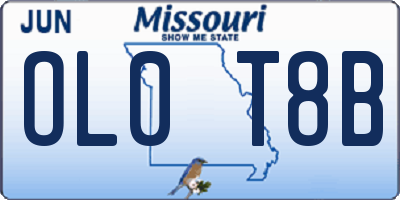 MO license plate OL0T8B