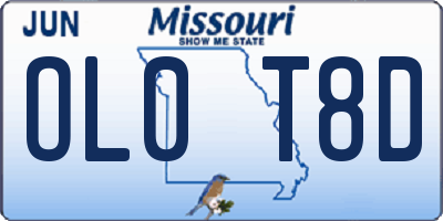 MO license plate OL0T8D