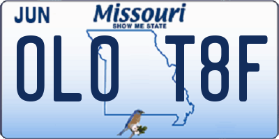 MO license plate OL0T8F