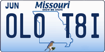 MO license plate OL0T8I