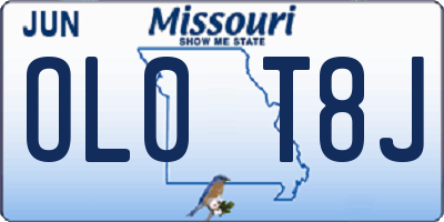 MO license plate OL0T8J