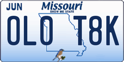 MO license plate OL0T8K