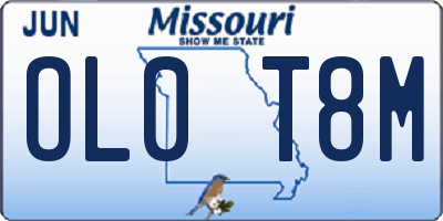 MO license plate OL0T8M