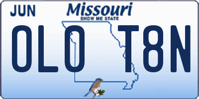 MO license plate OL0T8N