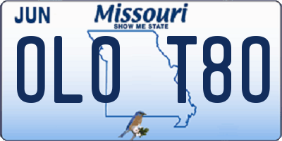 MO license plate OL0T8O